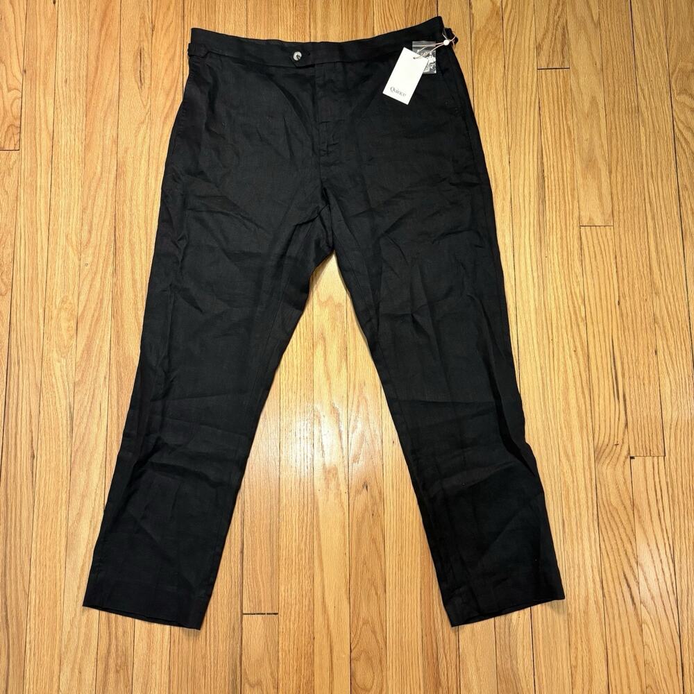 NWT Quince’s Men 100% European Linen Dress Pants Black Size 36x30